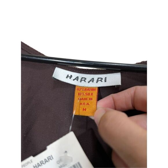 Vintage Harari Silk Blend Dark Brown Velvet Maxi Dress Size M NWT - Picture 8 of 11